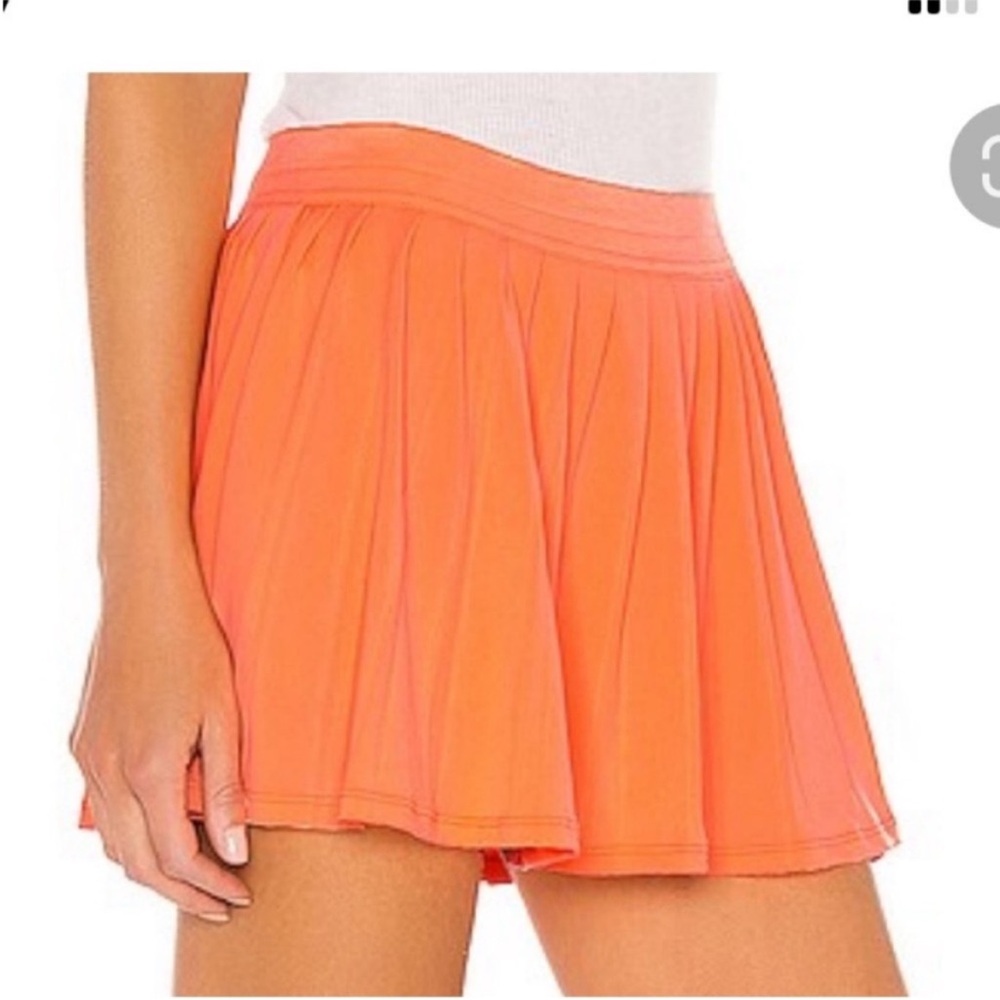 Lovers + Friends Bayside Skort Mini Pleated Skirt Neon‎ Orange Medium